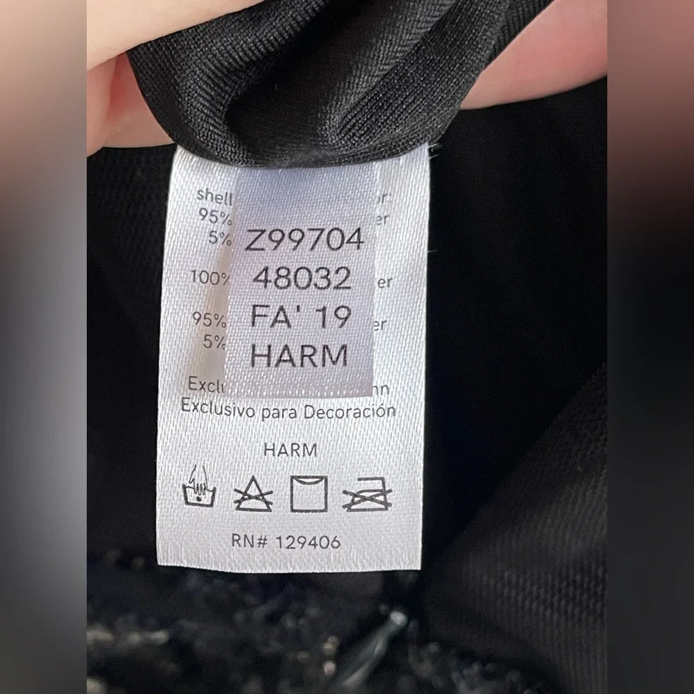 Venus NWT Black Sequin Bell Sleeve Fringe V-Neck Mini Dress - Picture 10 of 15